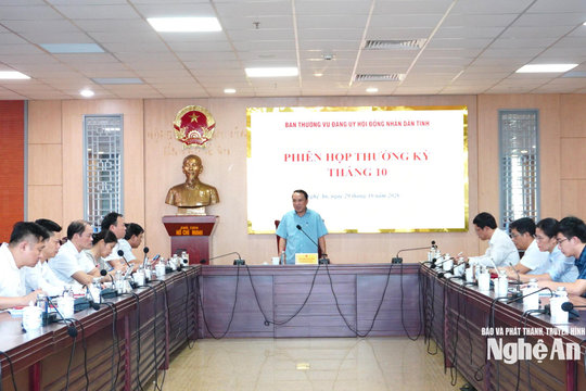 Ban Thường vụ Đảng ủy HĐND tỉnh triển khai nhiệm vụ trọng tâm tháng 11/2026