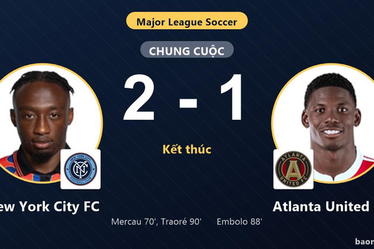 Thua New York City FC phút 90, Atlanta United FC chôn chân ở nhóm cuối