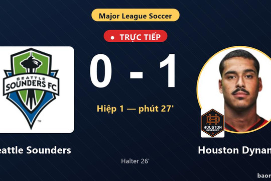 Trực tiếp Seattle Sounders vs Houston Dynamo: Hiệp 2 bắt đầu, Houston Dynamo dẫn 1-0
