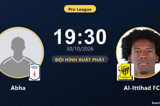 Trực tiếp Abha vs Al-Ittihad FC: Al-Ittihad áp đảo kiểm soát bóng, chưa có bàn thắng