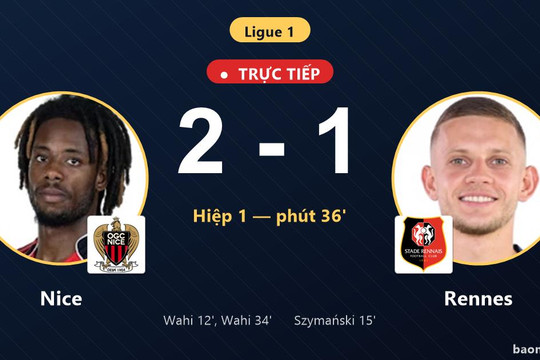 Trực tiếp Nice vs Rennes: Nice vượt lên dẫn trước