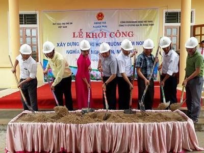 Khởi công xây dựng phòng học điểm lẻ Trường mầm non Nghĩa Mai