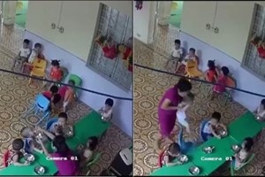Đuổi việc cô giáo nhồi nhét thức ăn và đánh trẻ 
