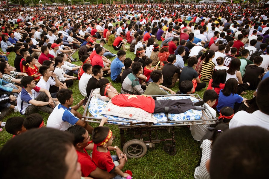 Bức ảnh về cổ động viên đặc biệt ở Nghệ An gây xúc động với cộng đồng mạng