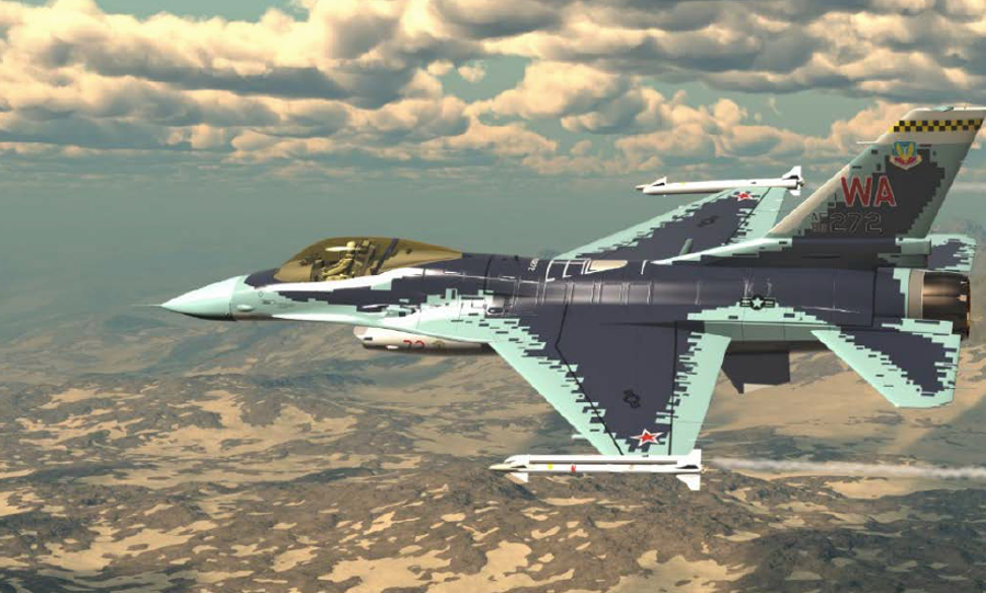 Máy bay Mỹ F-16 được sơn lại thành Su-57 của Nga