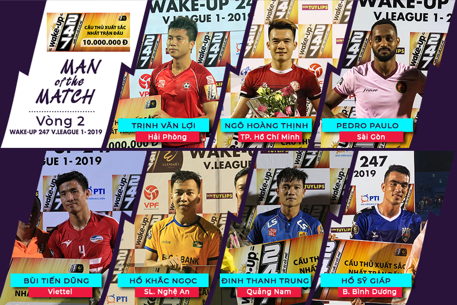 Thấy gì ở 7 khuôn mặt xuất sắc nhất trận đấu tại vòng 2 V.League 2019?