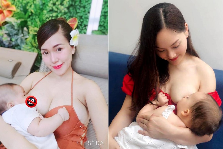 Để lộ bầu ngực cho con bú, nhiều mỹ nhân Việt ủng hộ nuôi con bằng sữa mẹ 