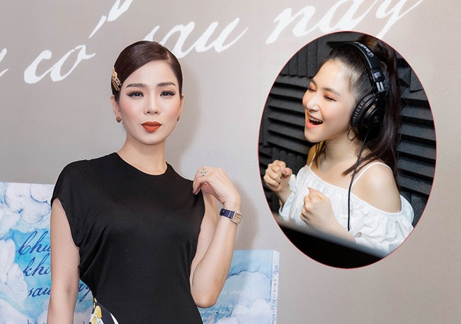 Lệ Quyên thay mặt Hương Tràm tại buổi họp báo ra mắt MV mới 