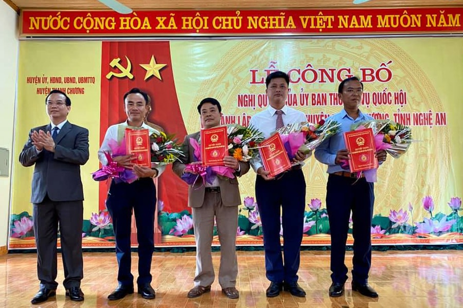 Thanh Chương công bố nghị quyết thành lập xã Đại Đồng