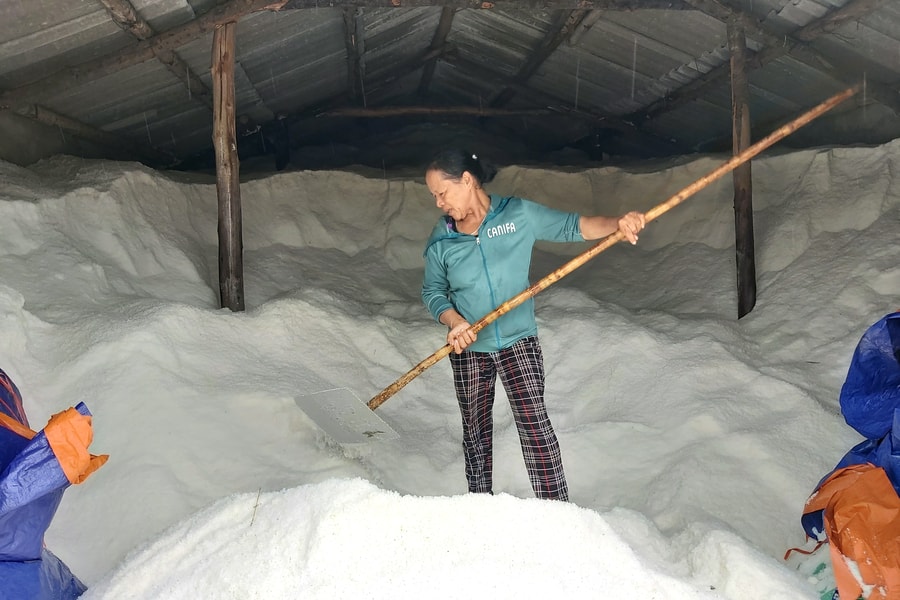 Giá rớt chạm đáy, nhiều kho muối ở Nghệ An ứ hàng
