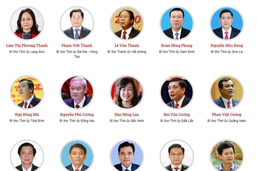 Chân dung 20 tân Bí thư Tỉnh ủy, Thành ủy trực thuộc Trung ương