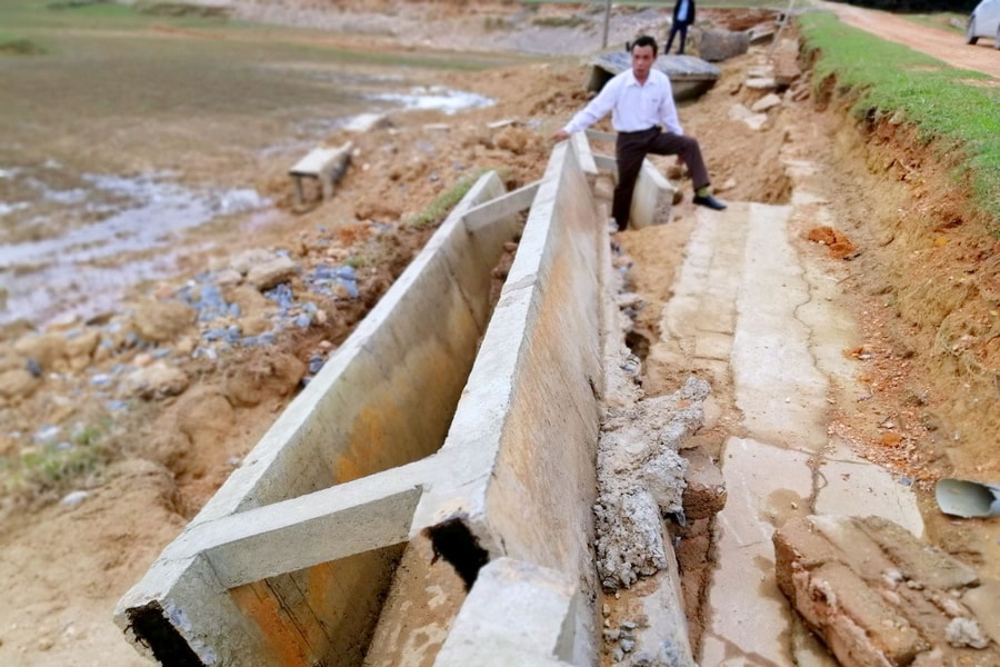 Đường giao thông, mương thủy lợi ở Thanh Chương tan hoang sau trận lụt lịch sử