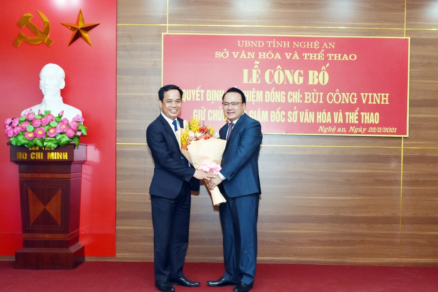 Bổ nhiệm tân Phó Giám đốc Sở Văn hóa và Thể thao Nghệ An