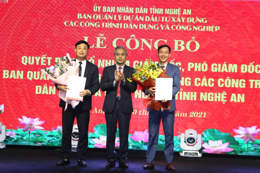 Công bố quyết định bổ nhiệm lãnh đạo Ban Quản lý dự án ĐTXD dân dụng và công nghiệp Nghệ An