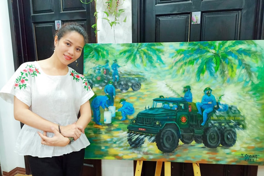 Cô trò xứ Nghệ 'chống dịch' bằng... tranh