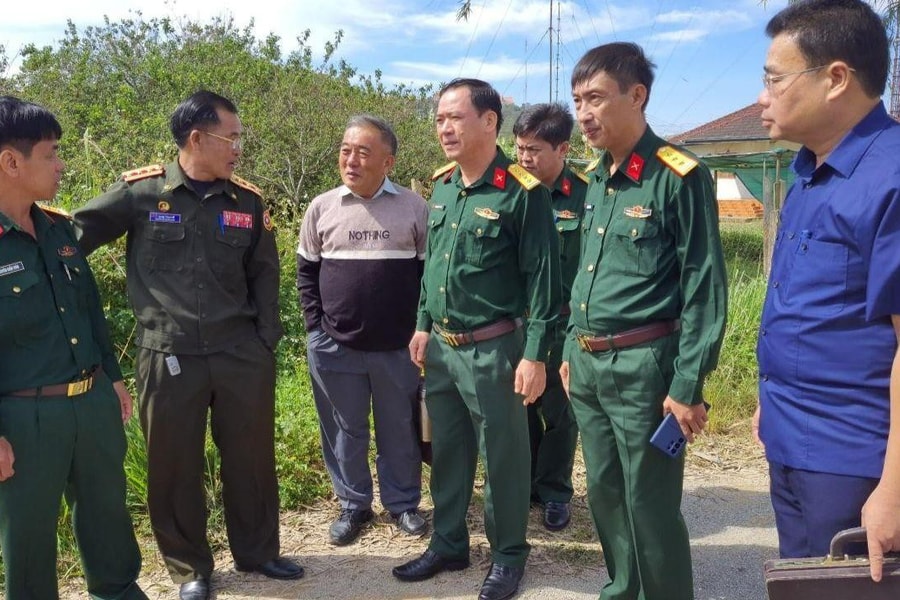 Bộ Chỉ huy Quân sự Nghệ An khảo sát xây dựng công trình cho Bộ Chỉ huy Quân sự Xiêng Khoảng (Lào)