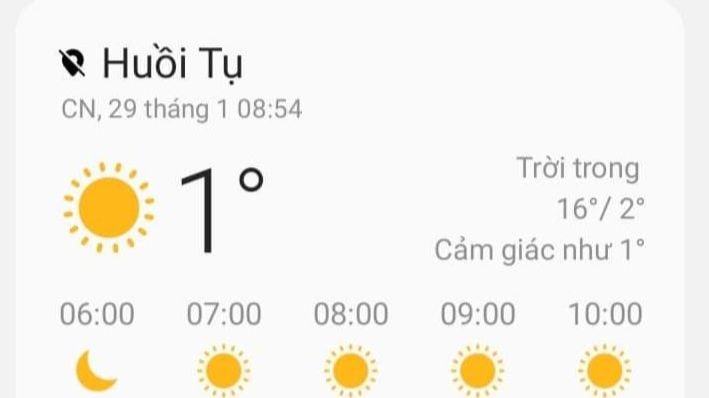 Miền núi cao Nghệ An nhiệt độ hạ thấp xuống 1 độ C