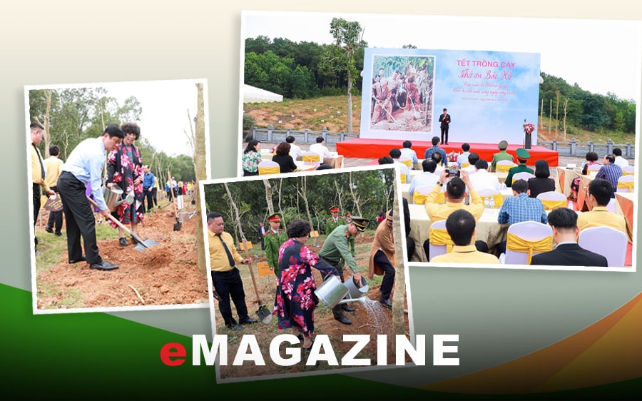 Lễ phát động 'Tết trồng cây nhớ ơn Bác Hồ' tại Đền Chung Sơn: Gieo mầm xanh, gặt hy vọng