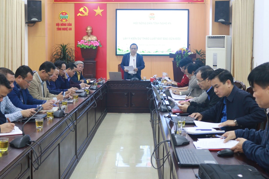 Hội Nông dân tỉnh góp ý kiến vào Dự thảo Luật Đất đai (sửa đổi)