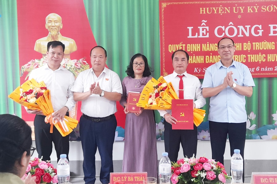 Chi bộ Trường THPT Kỳ Sơn được nâng cấp thành Đảng bộ cơ sở trực thuộc Huyện ủy Kỳ Sơn