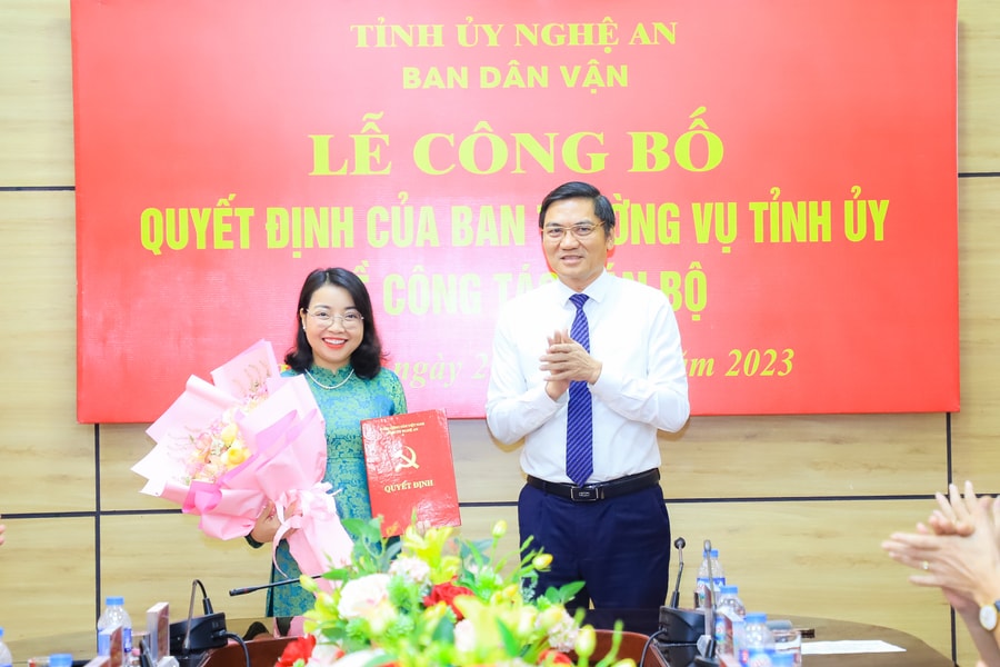 Điều động, phân công, bổ nhiệm Bí thư Huyện ủy Hưng Nguyên giữ chức Phó Trưởng Ban Dân vận Tỉnh ủy Nghệ An