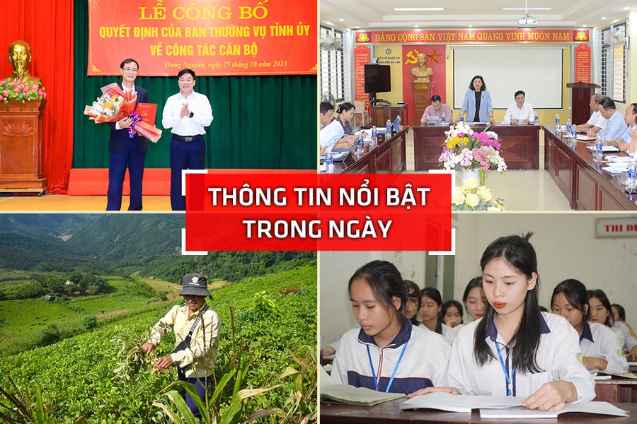 Thông tin nổi bật tại Nghệ An ngày 25/10