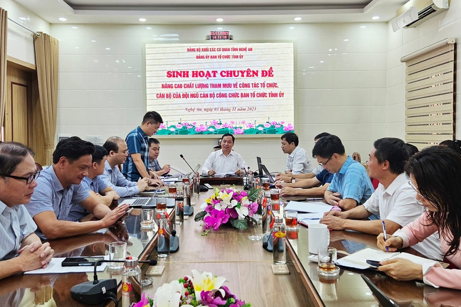 Đảng ủy Ban Tổ chức Tỉnh ủy tổ chức sinh hoạt chuyên đề