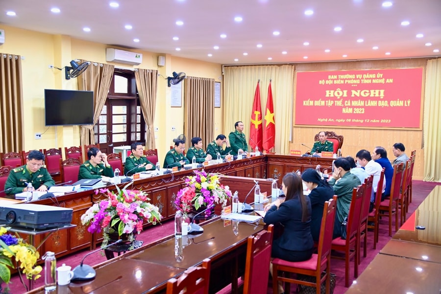 Ban Thường vụ Đảng ủy BĐBP Nghệ An tổ chức Hội nghị kiểm điểm tập thể, cá nhân lãnh đạo quản lý năm 2023