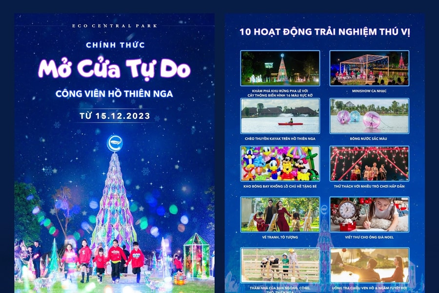 Thành phố Vinh: Công viên hồ thiên nga Eco Central Park mở cửa tự do từ 15/12