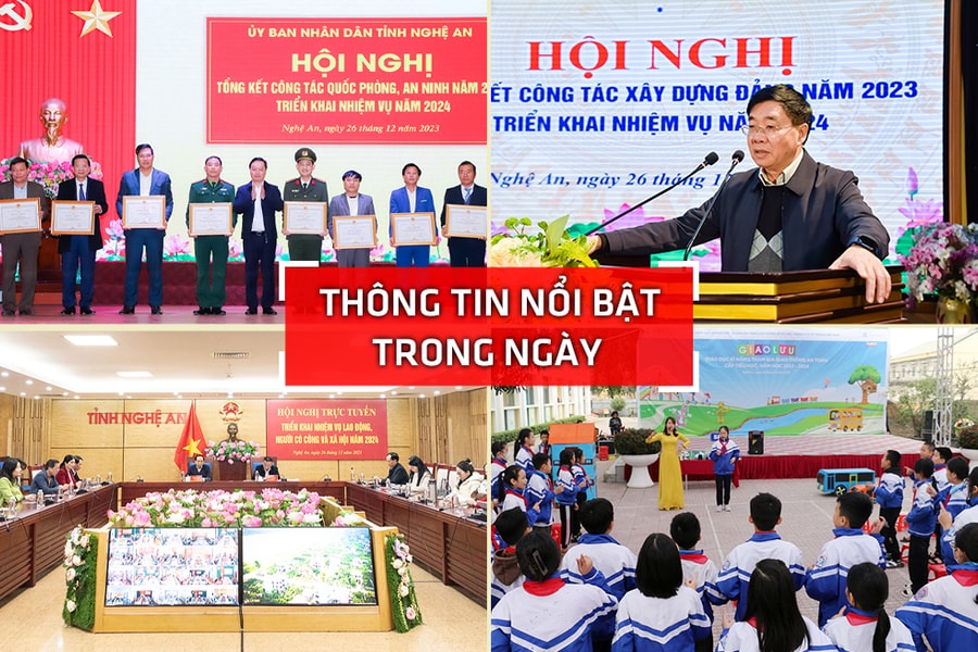 Nghệ An: Thông tin nổi bật ngày 26/12