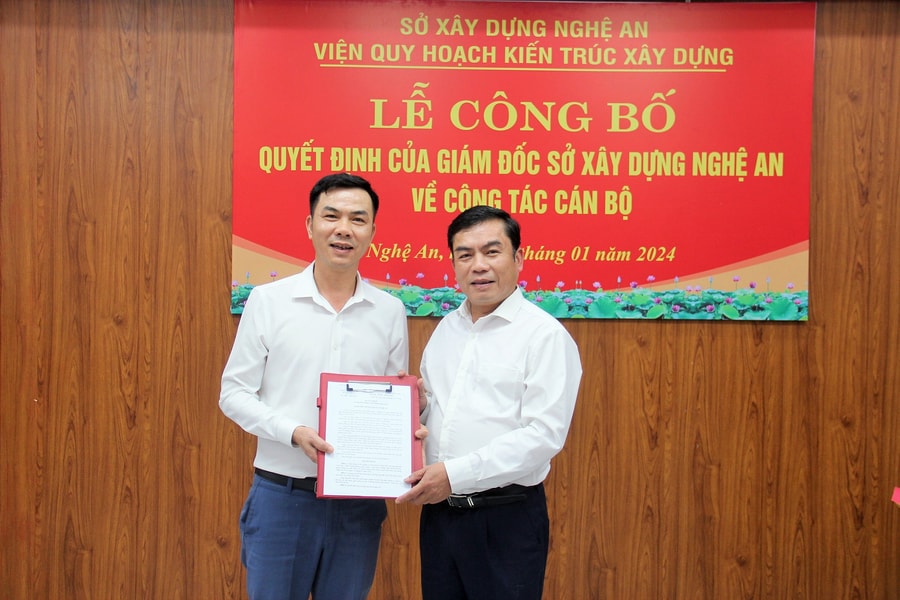 Công bố Quyết định bổ nhiệm Viện trưởng Viện Quy hoạch – Kiến trúc Xây dựng Nghệ An