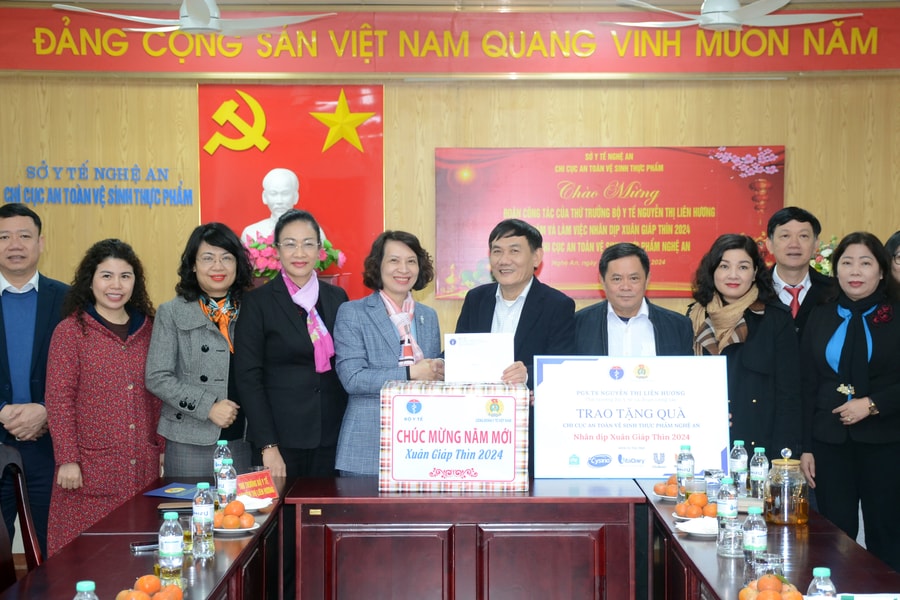 Thứ trưởng Bộ Y tế thăm, tặng quà, chúc Tết ở Nghệ An