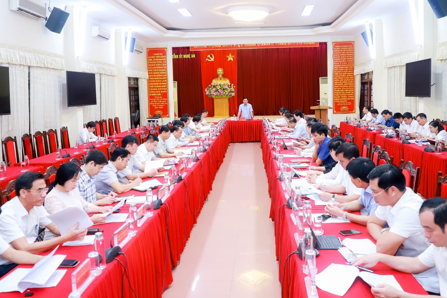 Thường trực Ban Chỉ đạo sắp xếp đơn vị hành chính tỉnh Nghệ An làm việc với lãnh đạo các huyện, thành, thị