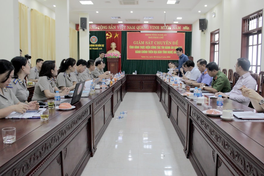 Cục Thi hành án dân sự tỉnh Nghệ An đề xuất nhiều kiến nghị đến đoàn Giám sát HĐND tỉnh