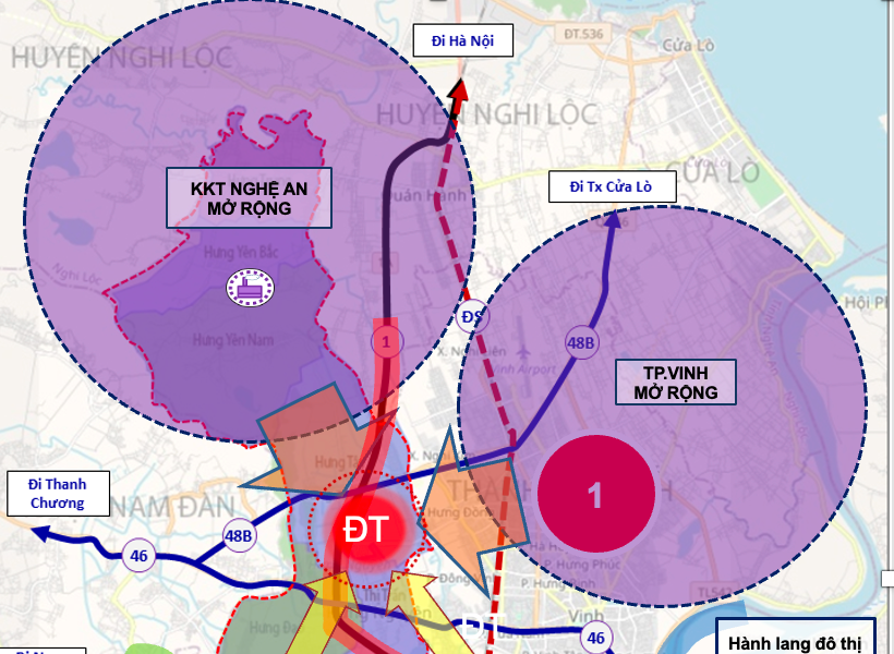 Quy hoạch xây dựng vùng huyện Hưng Nguyên được lập theo cấu trúc không gian: 2 vùng, 2 động lực, 3 đô thị, 3 trục phát triển