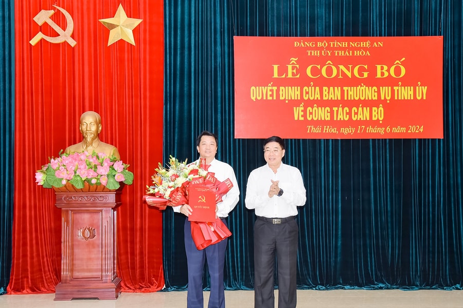 Đồng chí Chu Anh Tuấn giữ chức Bí thư Thị ủy Thái Hòa