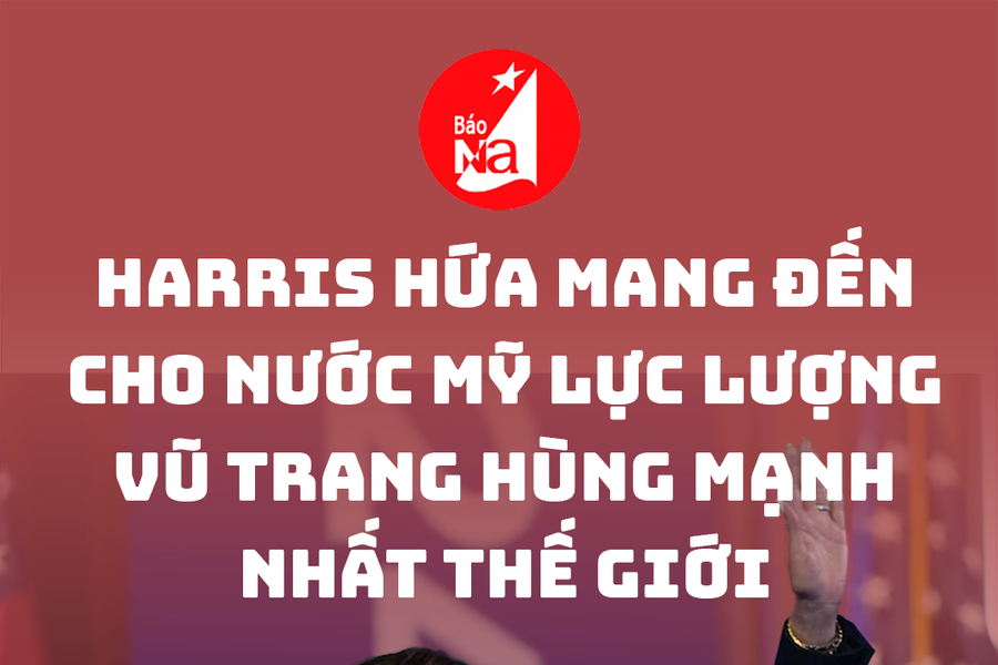Harris hứa mang đến cho nước Mỹ lực lượng vũ trang hùng mạnh nhất thế giới