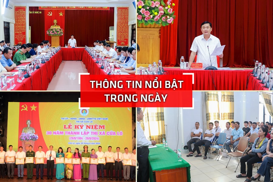 Nghệ An: Thông tin nổi bật ngày 28/8