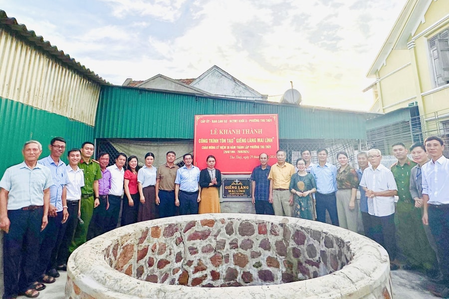 Phường Thu Thủy (TX. Cửa Lò) gắn biển công trình giếng làng Mai Lĩnh