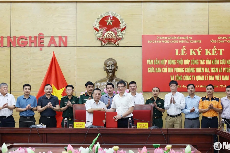 Nghệ An ký kết Hiệp đồng phối hợp tìm kiếm cứu nạn hàng không