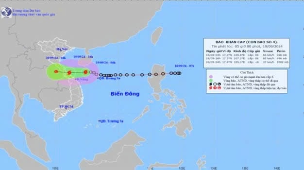 Tin bão khẩn cấp (Cơn bão số 4): Nghệ An có gió mạnh dần lên cấp 5 - cấp 6, giật cấp 7