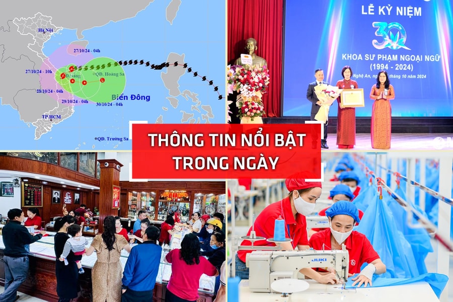 Nghệ An: Thông tin nổi bật ngày 27/10