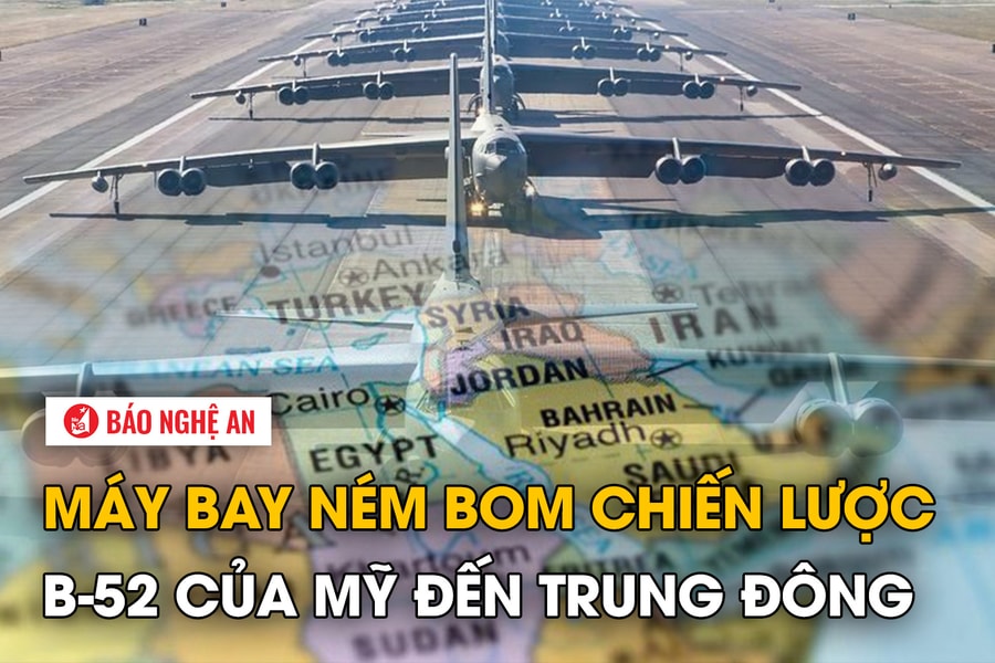Máy bay ném bom chiến lược B-52 của Mỹ đến Trung Đông