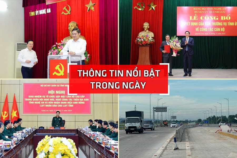 Nghệ An: Thông tin nổi bật ngày 11/11