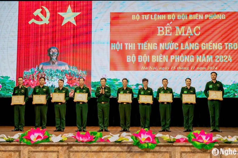 Bộ đội Biên phòng tỉnh Nghệ An đạt giải Nhì Hội thi tiếng nước láng giềng