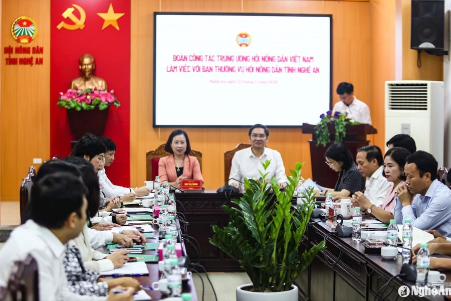 Lãnh đạo Trung ương Hội Nông dân Việt Nam làm việc tại Nghệ An