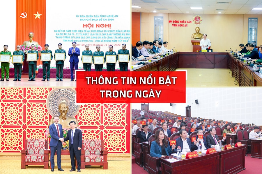 Nghệ An: Thông tin nổi bật ngày 26/11