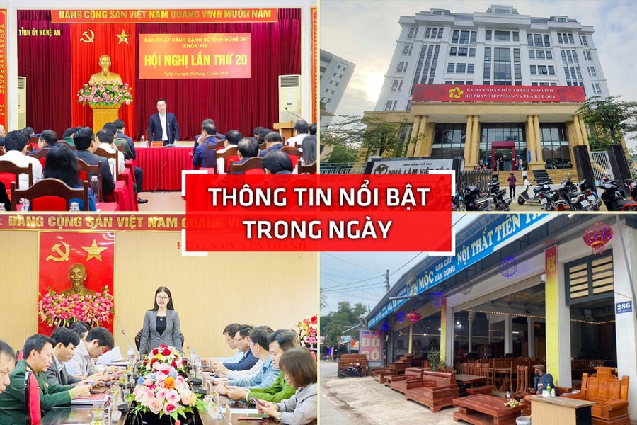 Nghệ An: Thông tin nổi bật ngày 2/12