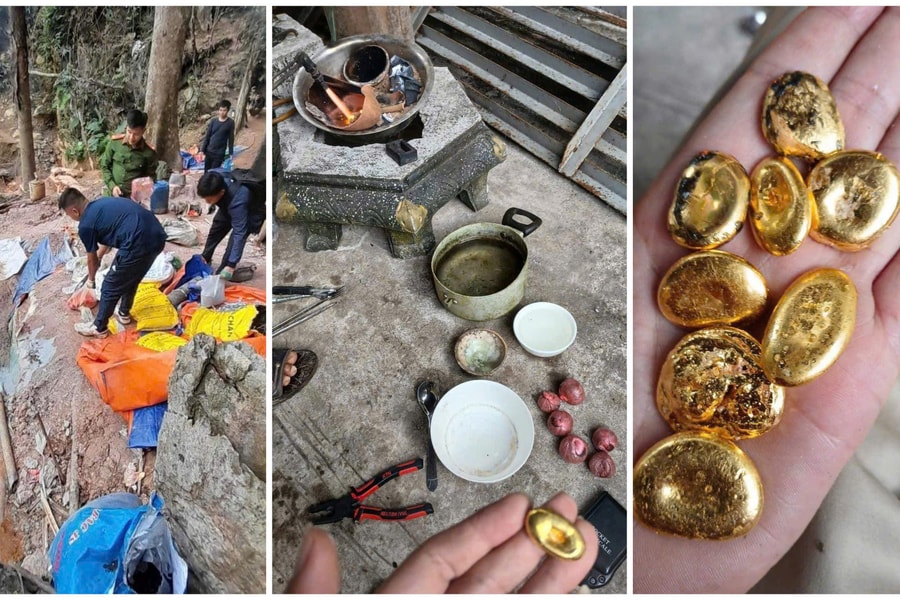 Cảnh sát đột kích bắt nhóm đối tượng khai thác vàng lậu trong rừng sâu