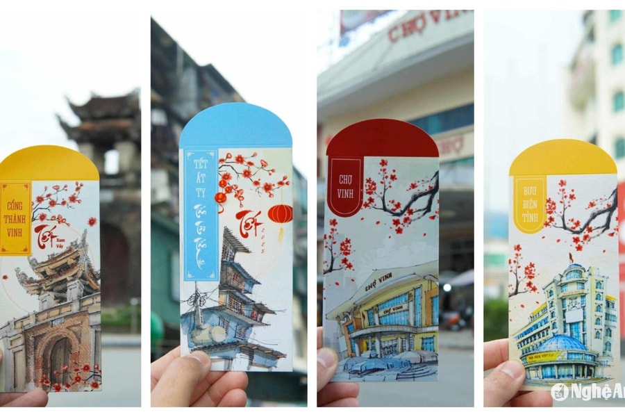 Độc đáo phong bao lì xì đậm 'chất Nghệ'